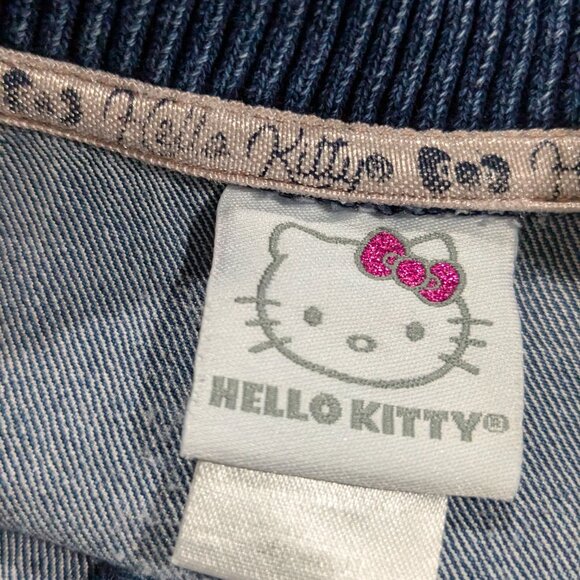 Hello Kitty Girl's Denim Varsity Jacket, Size 5, Sequin Logo Blue, Full Zip - Picture 10 of 15